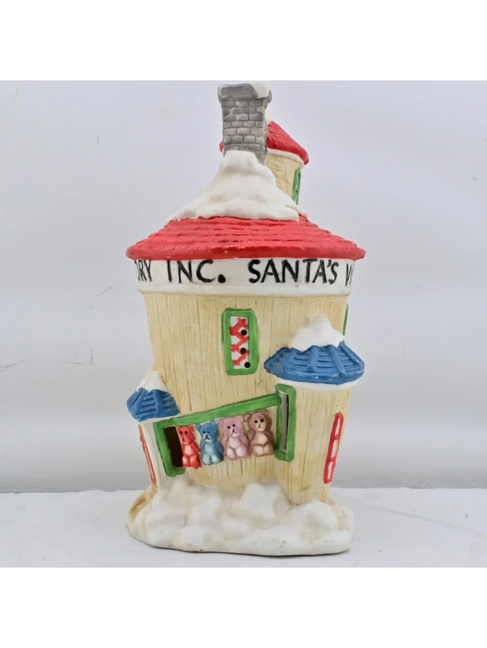 1993 Mercuries USA Santa's Teddy Bear Factory Christmas Village..NO LIGHT/BOX